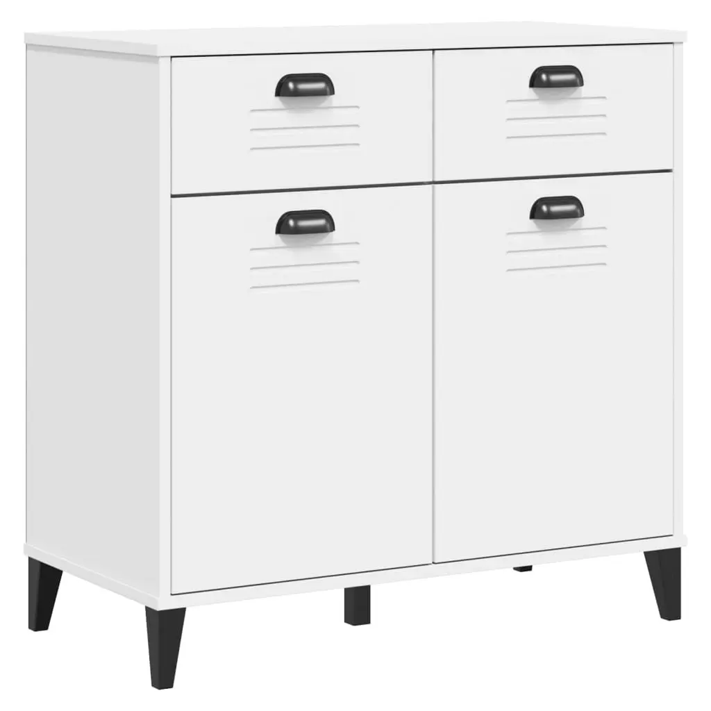 Sideboard White Industrial Design Storage Cabinet 80x40x80 cm Engineered Wood