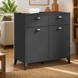 Anthracite Grey Industrial Sideboard for Cozy Homes