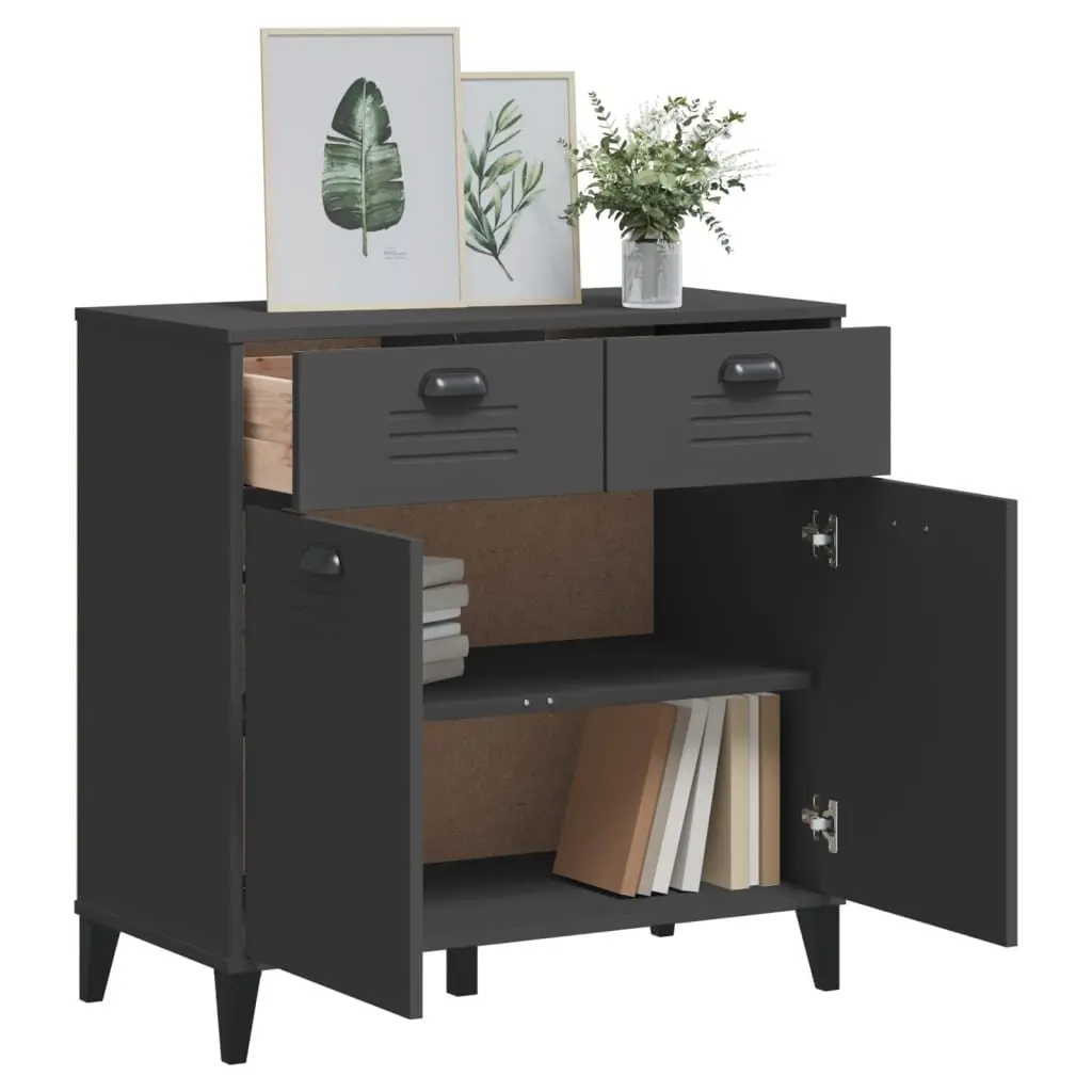 Sideboard Industrial Design Anthracite Grey Storage Cabinet Buffet Hallway