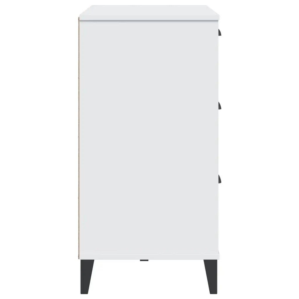 Sideboard White 80x40x80cm Industrial Design Cabinet Storage Buffet Hallway