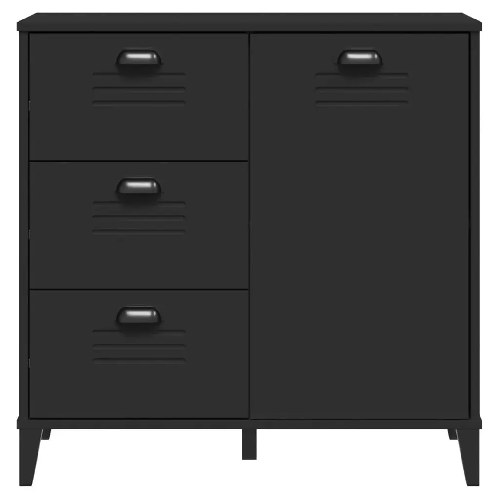 Sideboard Black Industrial Design Storage Cabinet Hallway Buffet Engineered Wood