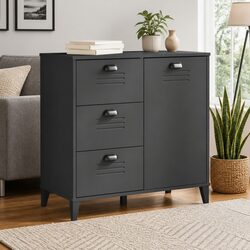 Anthracite Grey Industrial Design Sideboard 80x40x80cm