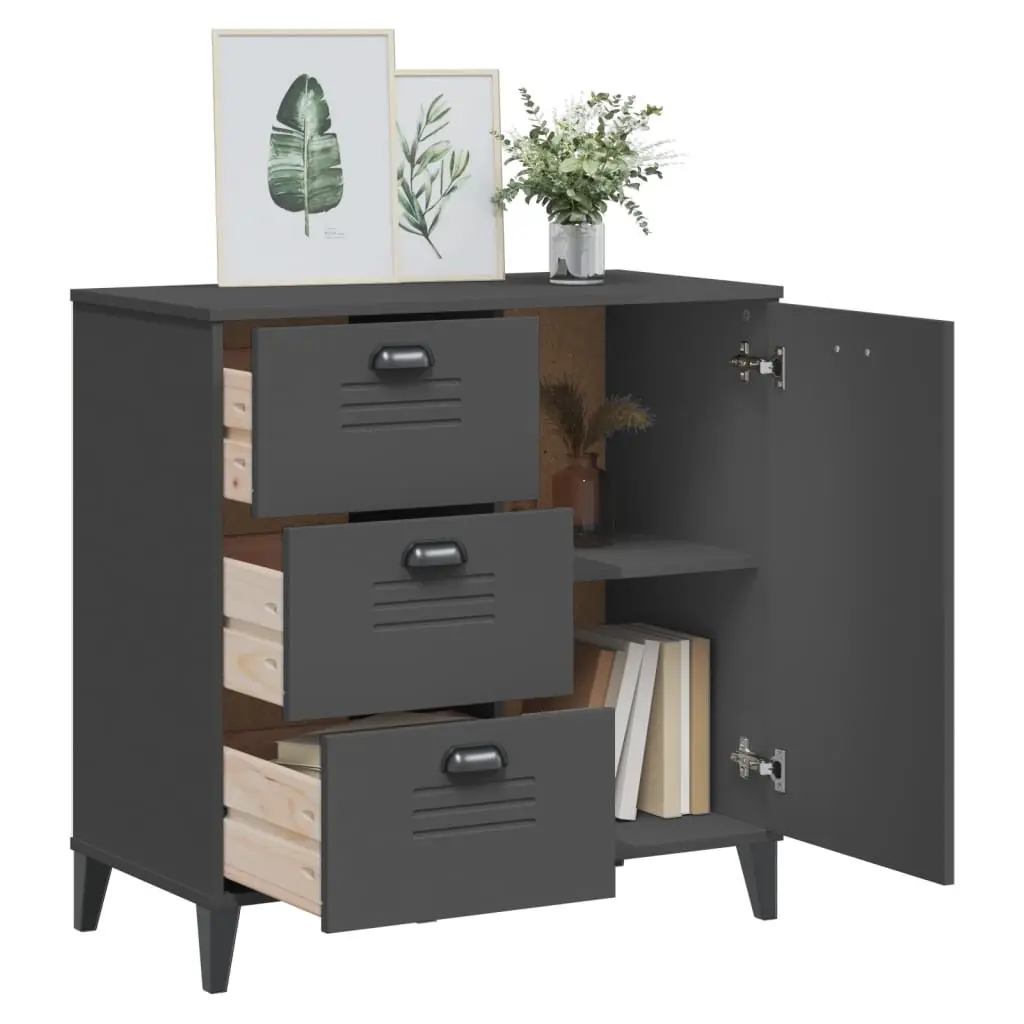 Sideboard Industrial Design Storage Cabinet Anthracite Grey 80x40x80cm Buffet