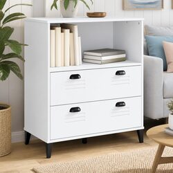 White Industrial Design Bookcase 80x40x90 cm