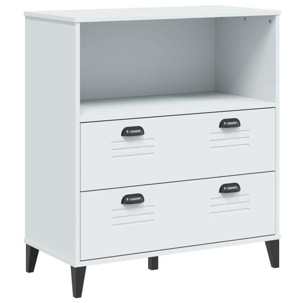 Bookcase White 80x40x90 cm Industrial Design Storage Shelving Unit Engineered