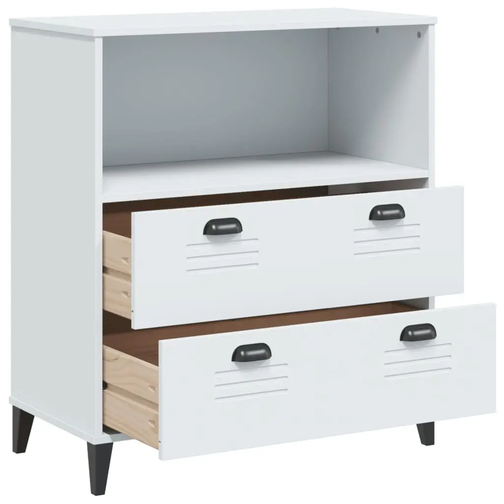 Bookcase White 80x40x90 cm Industrial Design Storage Shelving Unit Engineered