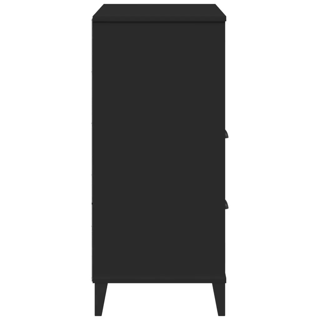 Industrial Bookcase Black 80x40x90cm Engineered Wood Storage Cabinet Shelving Unit