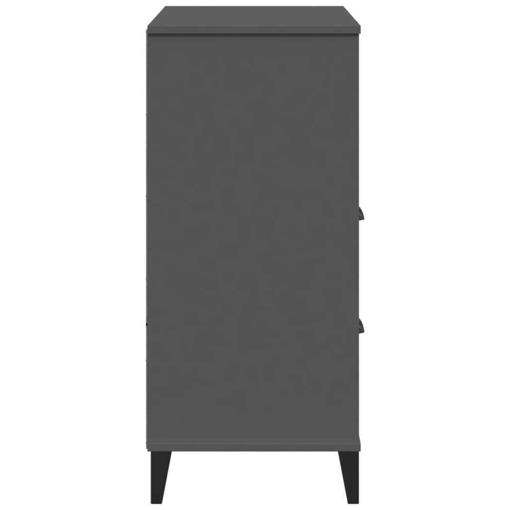 Bookcase Industrial Design Anthracite Grey Storage Shelves Cabinet Engineered