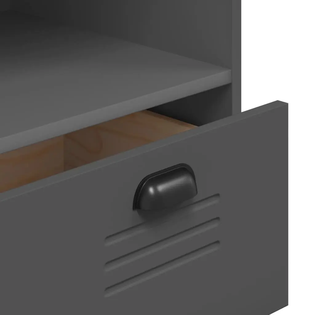 Bookcase Industrial Design Anthracite Grey Storage Shelves Cabinet Engineered