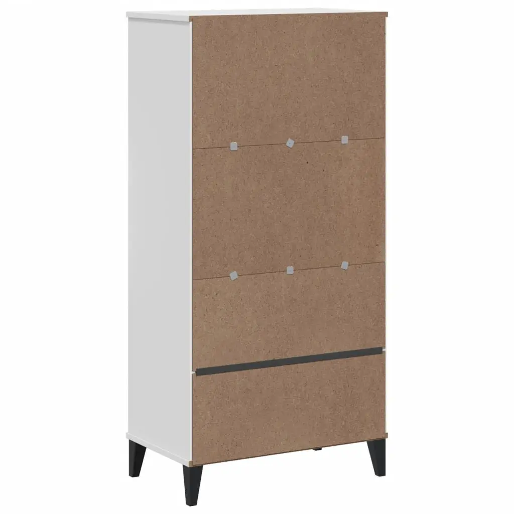 Bookcase White 60x35x123 cm Industrial Design Storage Shelf Engineered Wood