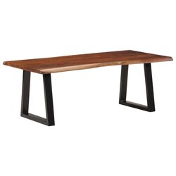 Coffee Table Solid Wood Acacia Live Edge Brown 110x55x40 cm Accent Furniture