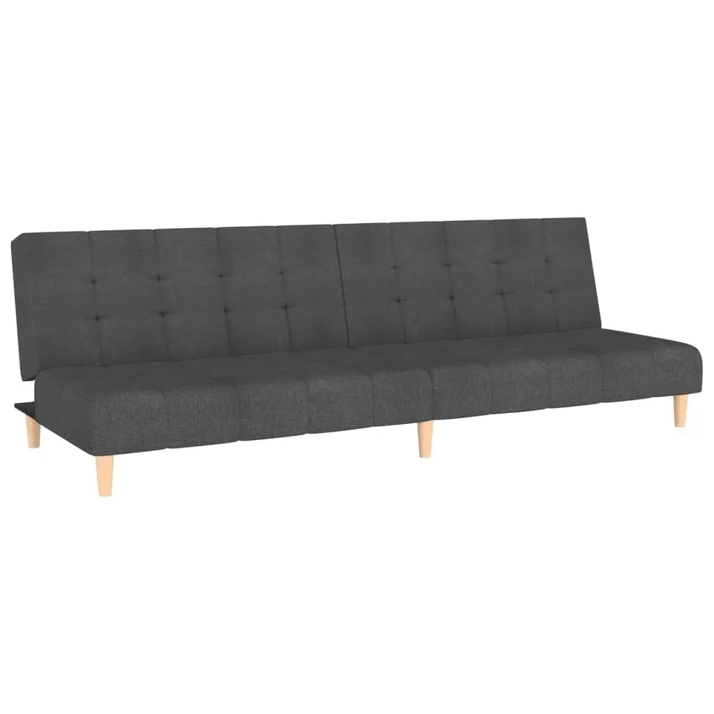 Grey Fabric 2-Seater Sofa Bed