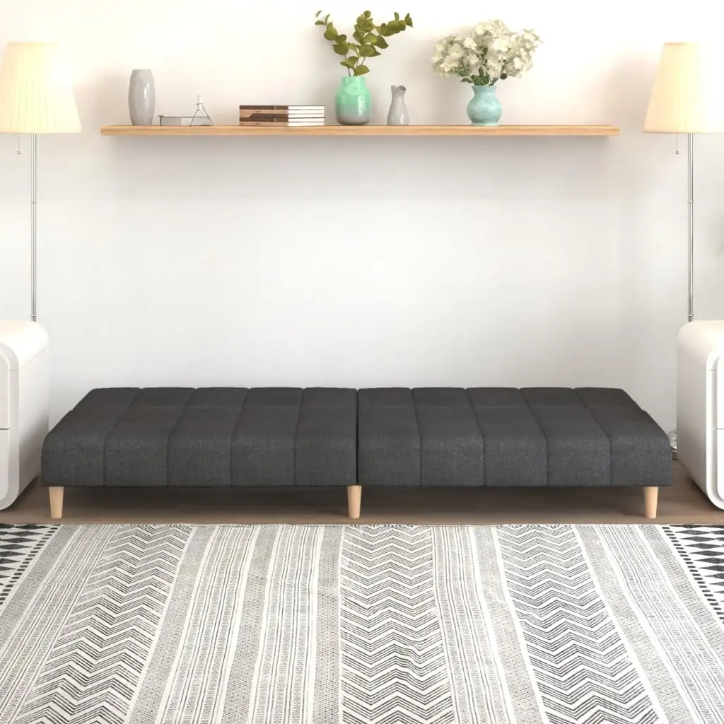 Grey Fabric 2-Seater Sofa Bed