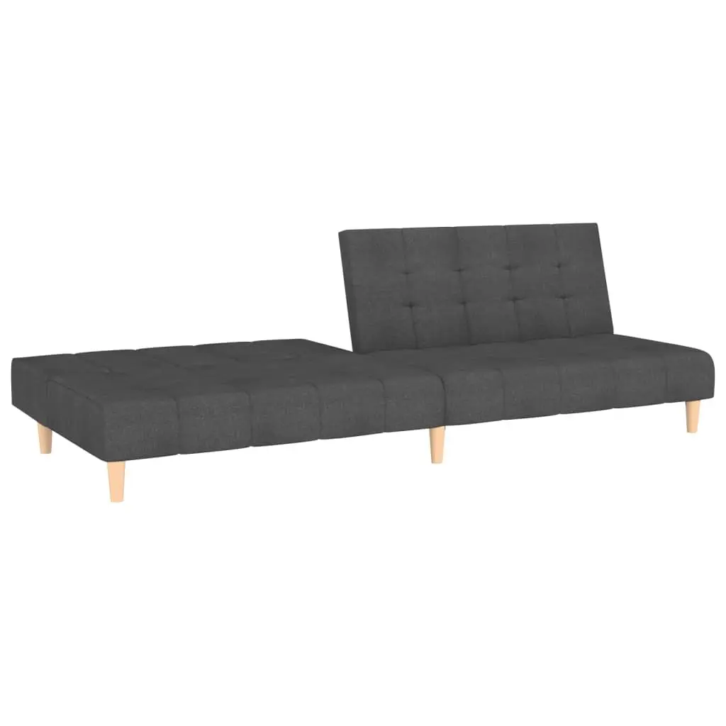 Grey Fabric 2-Seater Sofa Bed
