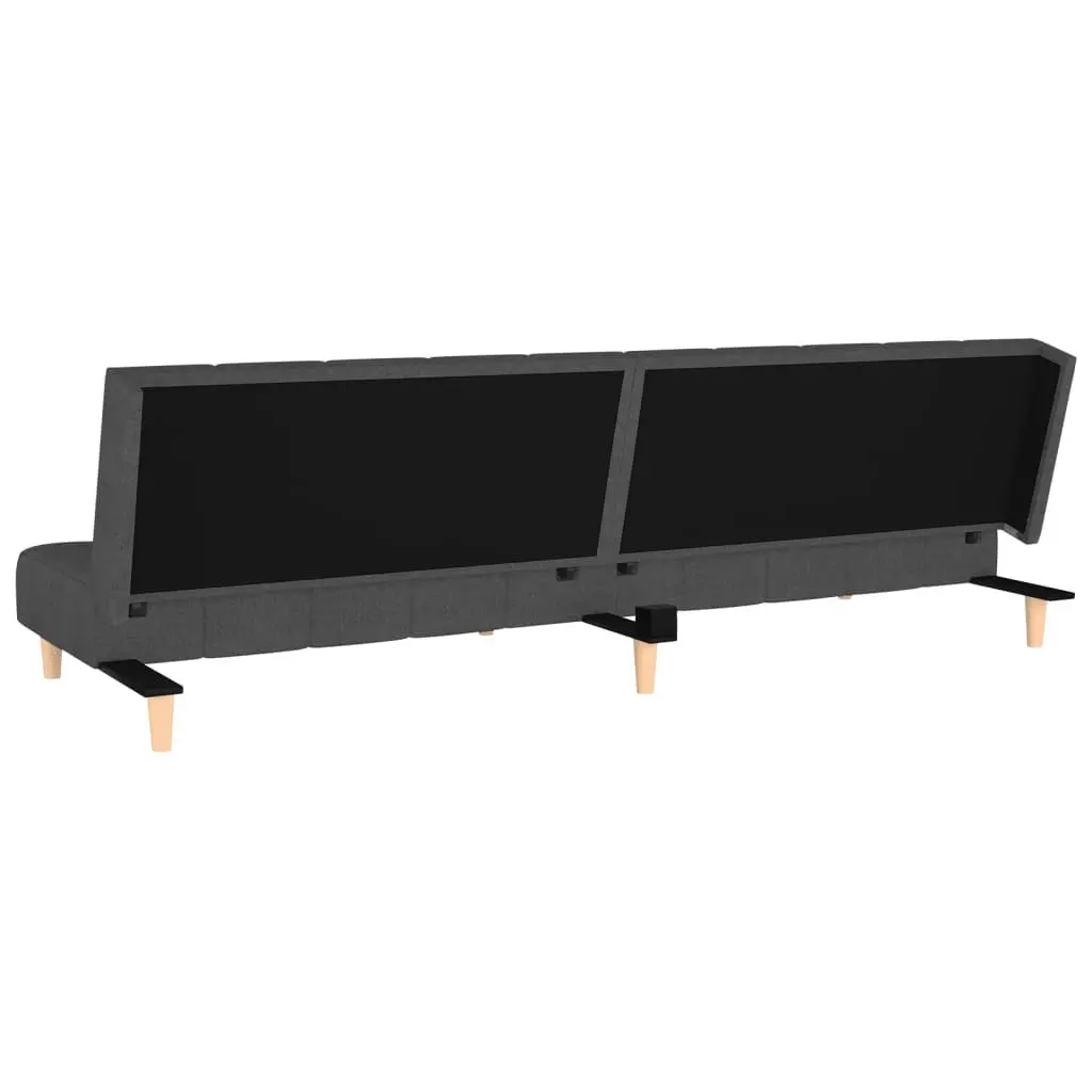 Grey Fabric 2-Seater Sofa Bed