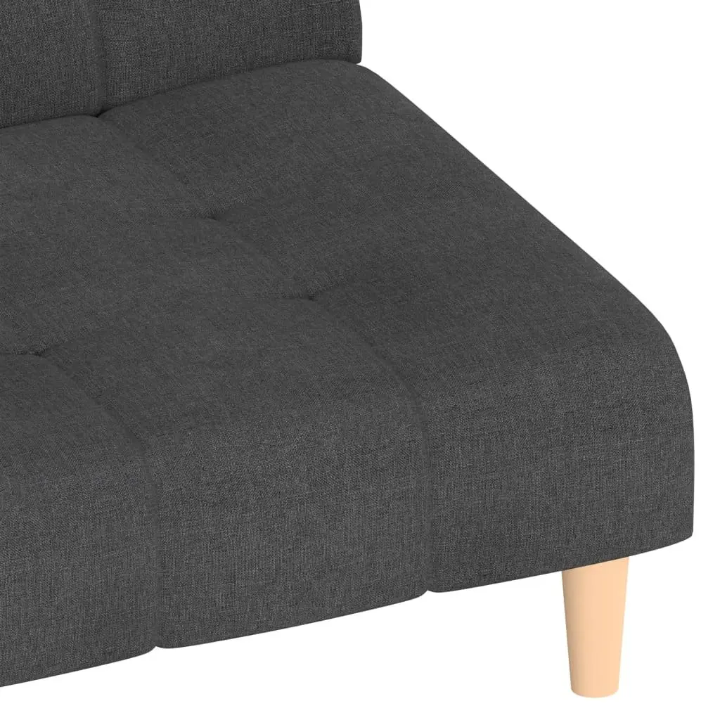 Grey Fabric 2-Seater Sofa Bed