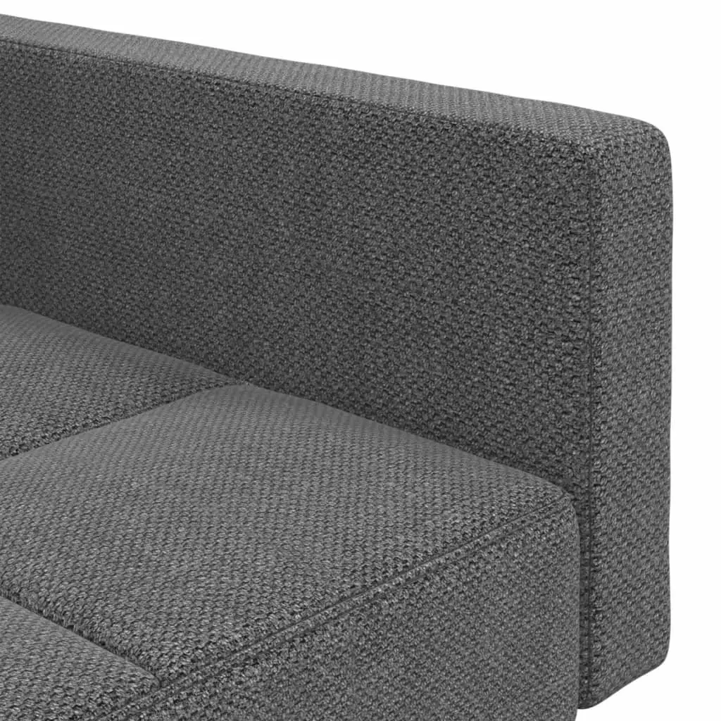 2-Seater Sofa Bed Light Grey Fabric Wooden Frame with Pillows