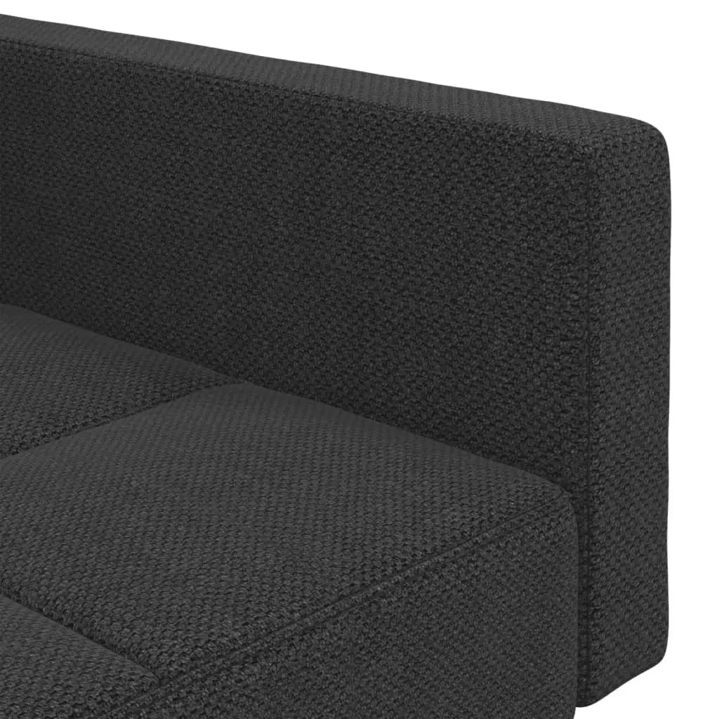Grey Fabric 2-Seater Sofa Bed with Pillows