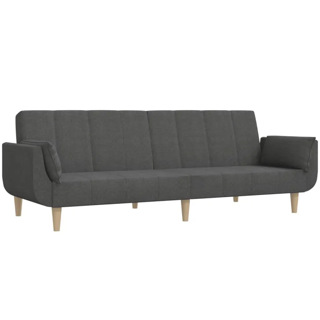 2-Seater Sofa Bed in Dark Grey Fabric