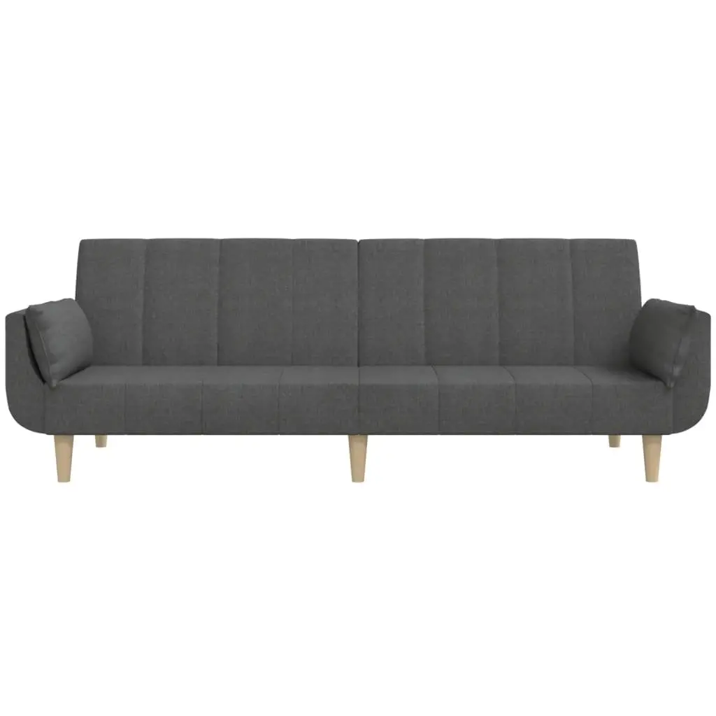 2-Seater Sofa Bed in Dark Grey Fabric