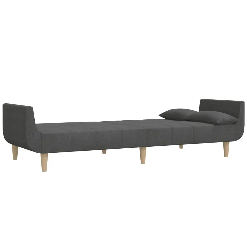 2-Seater Sofa Bed in Dark Grey Fabric