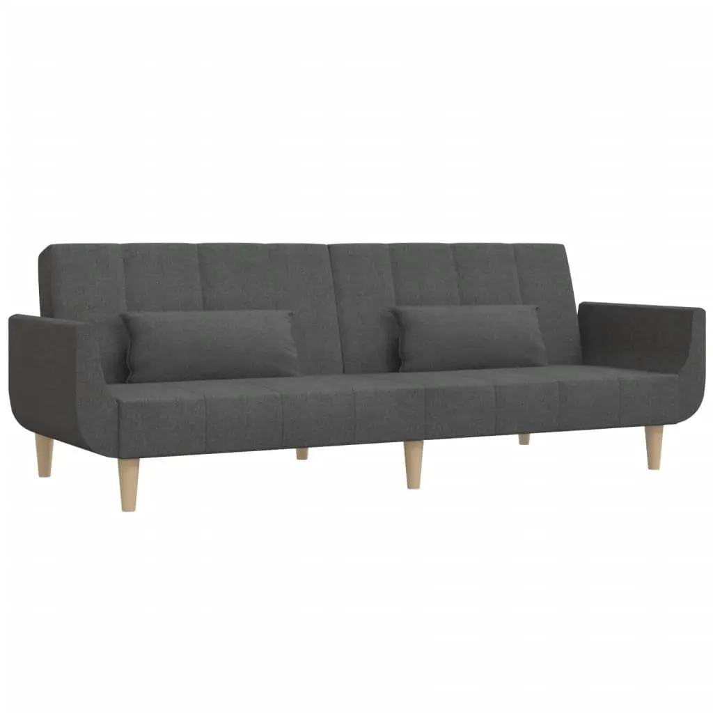 2-Seater Sofa Bed in Dark Grey Fabric