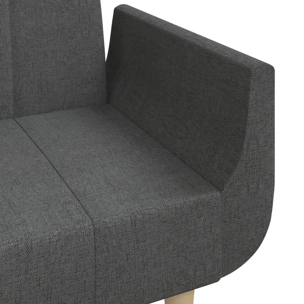 2-Seater Sofa Bed in Dark Grey Fabric