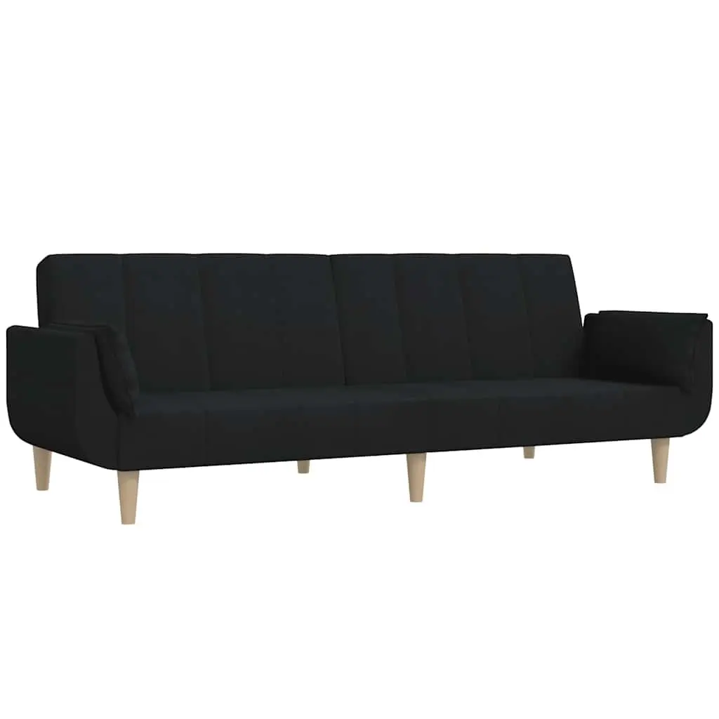 2-Seater Sofa Bed in Black Fabric
