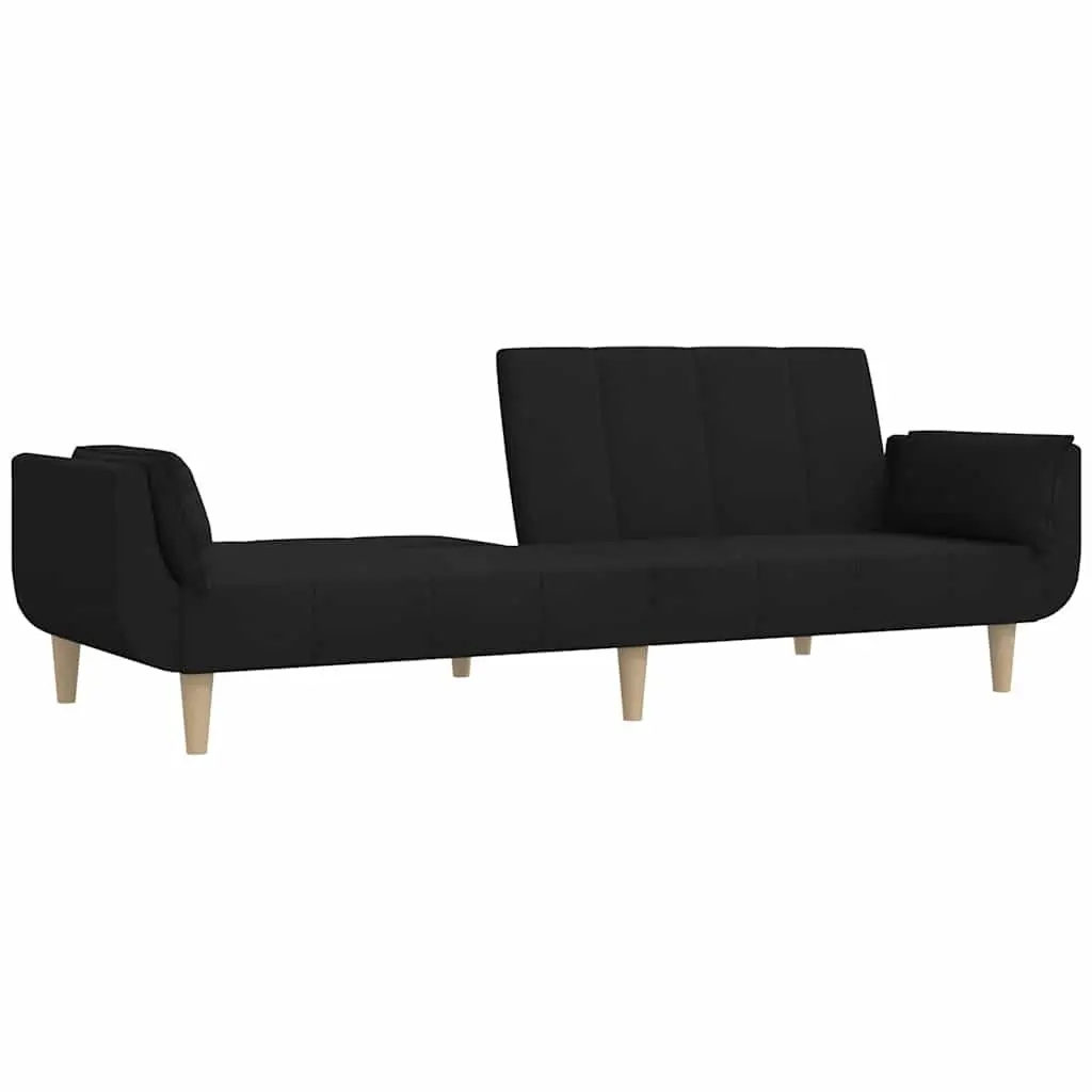 2-Seater Sofa Bed in Black Fabric