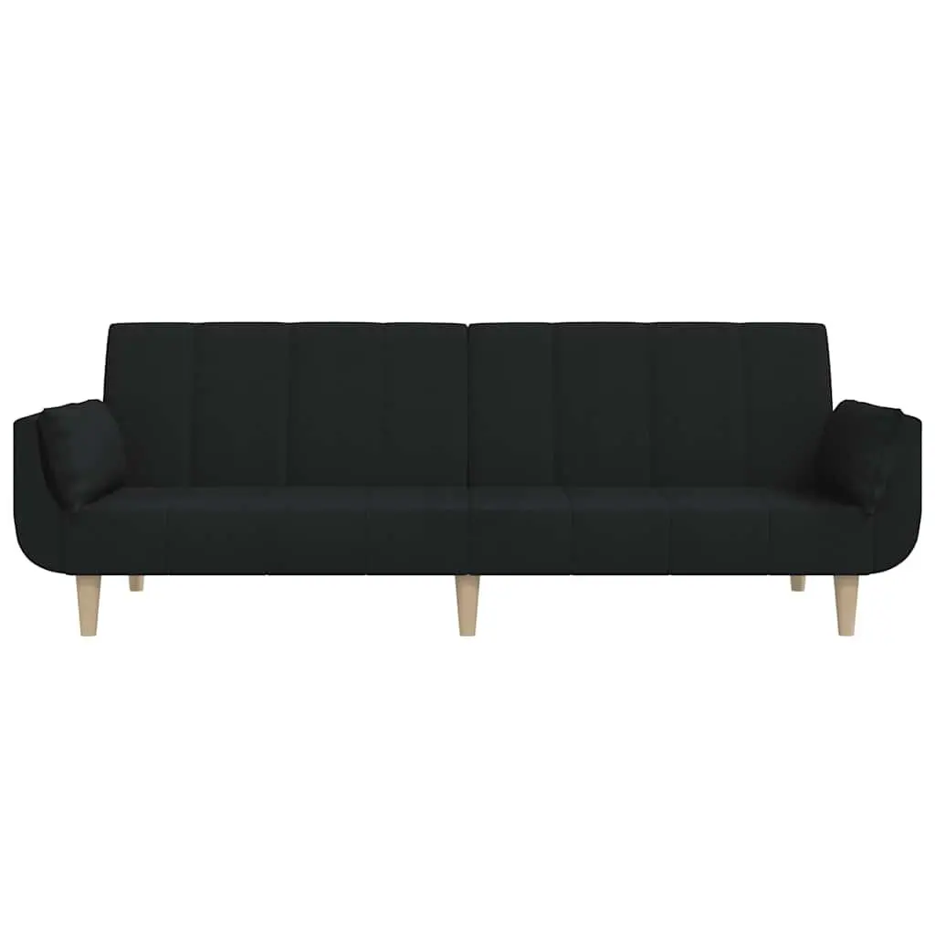 2-Seater Sofa Bed in Black Fabric