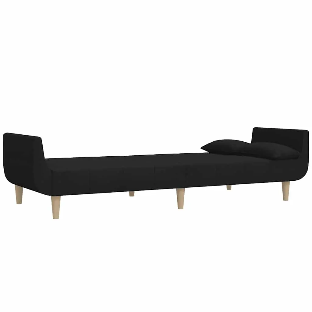 2-Seater Sofa Bed in Black Fabric