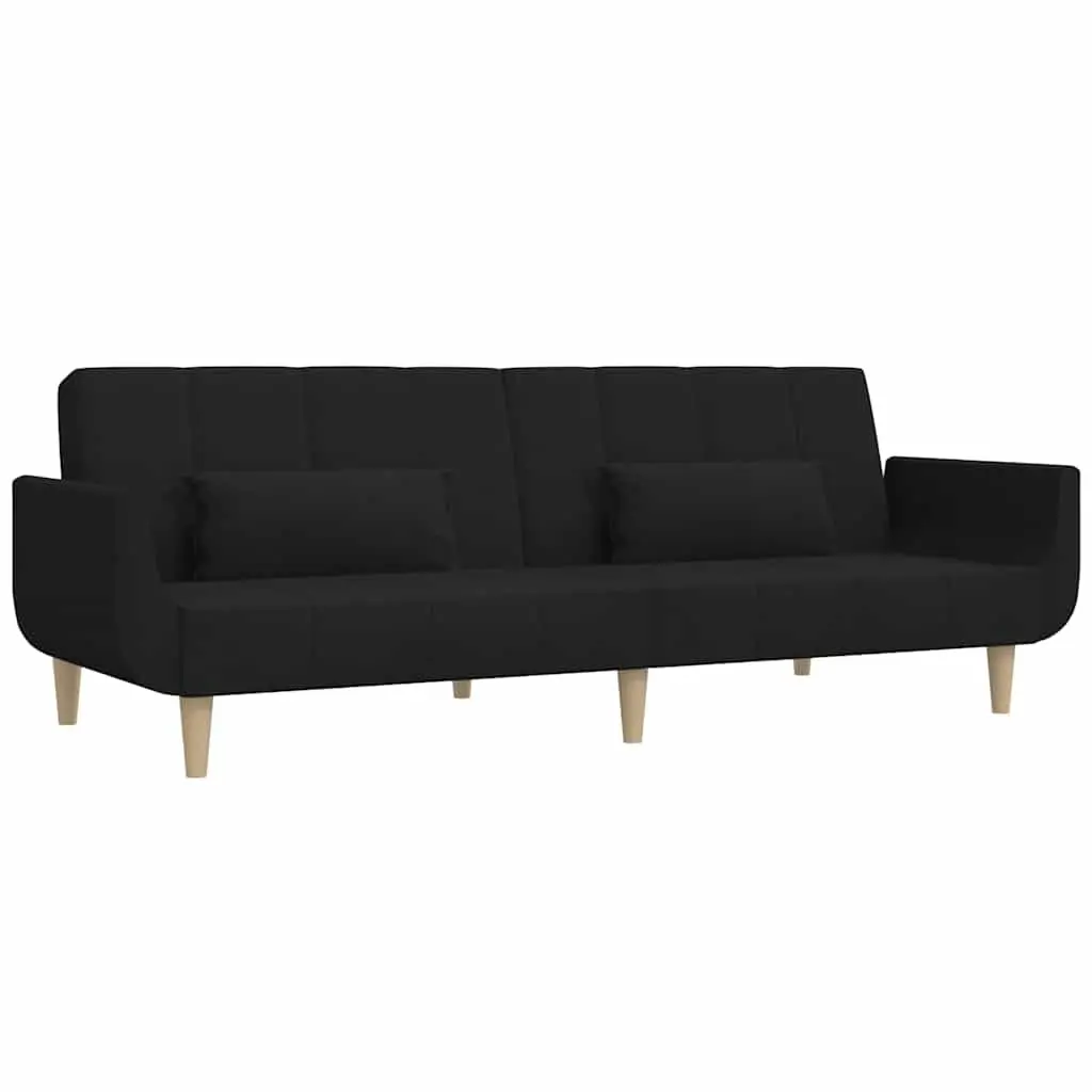 2-Seater Sofa Bed in Black Fabric