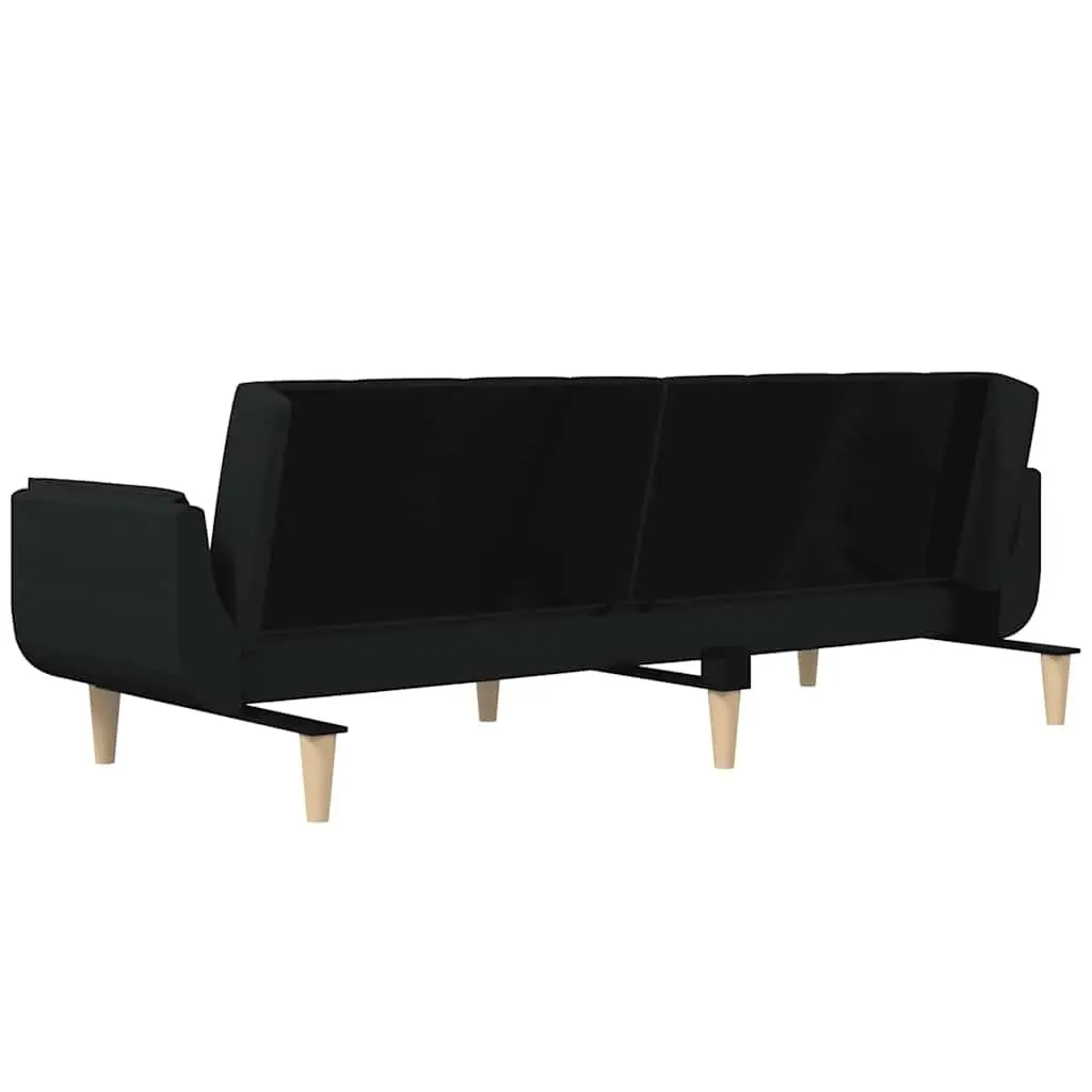 2-Seater Sofa Bed in Black Fabric