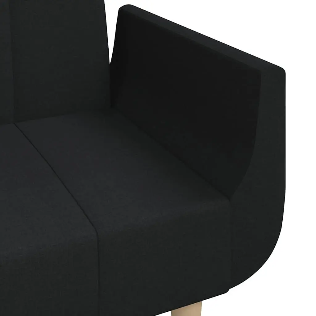 2-Seater Sofa Bed in Black Fabric