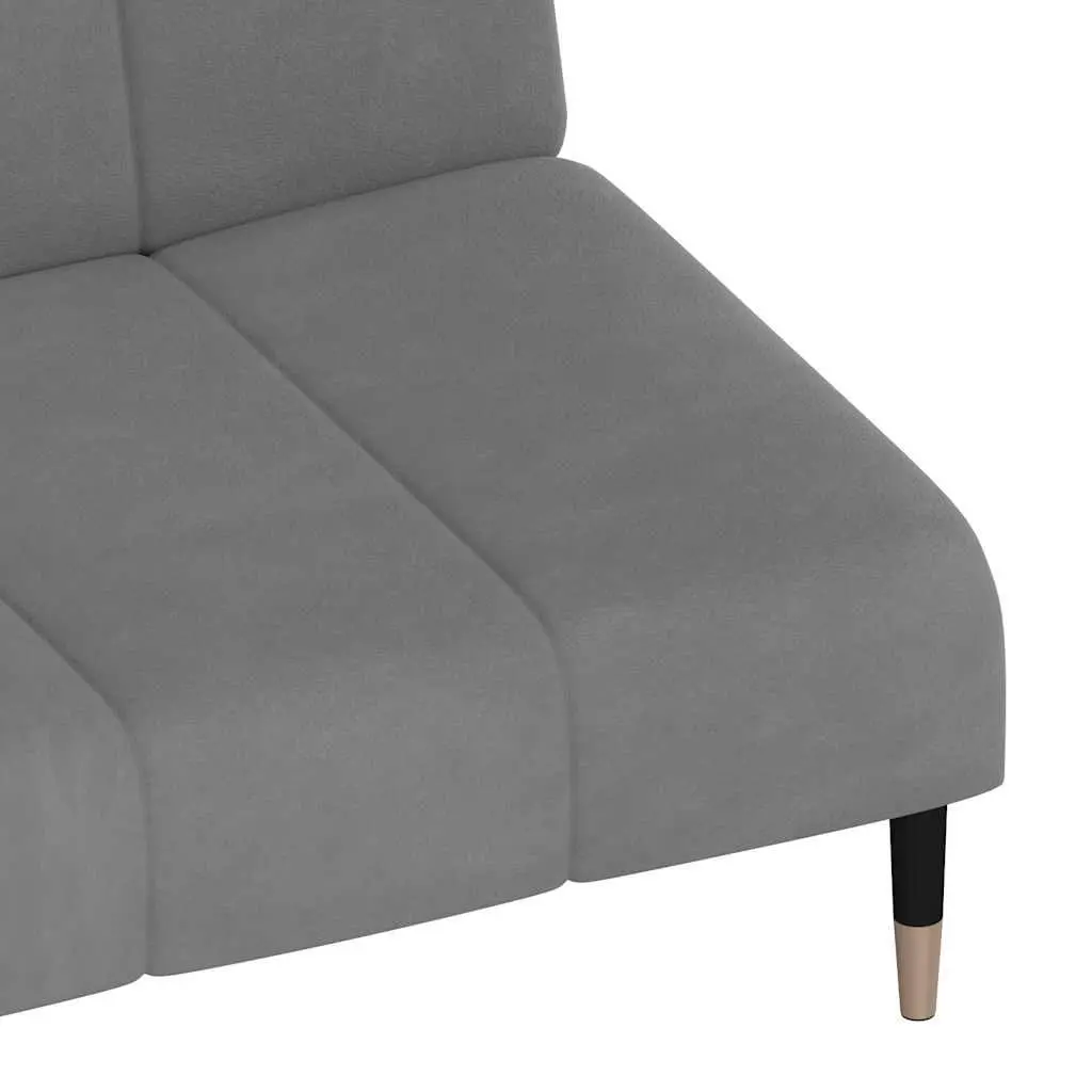 2-Seater Sofa Bed Grey Velvet Convertible Day Bed Guest Sleeping Furniture