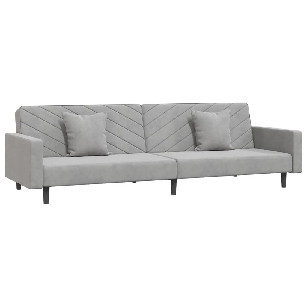 2-Seater Sofa Bed in Grey Velvet