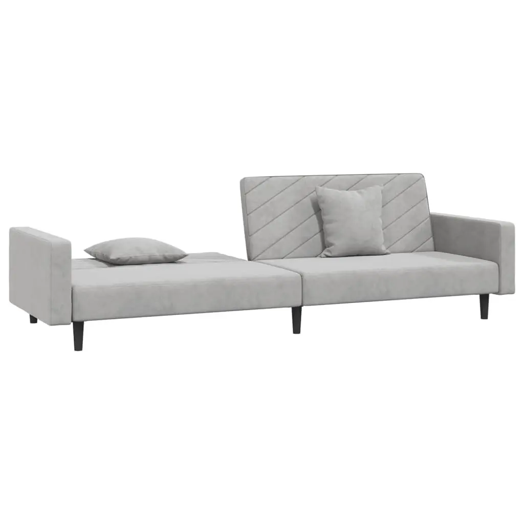 2-Seater Sofa Bed in Grey Velvet