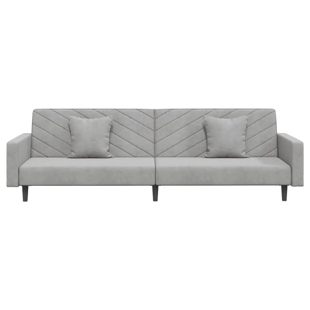 2-Seater Sofa Bed in Grey Velvet