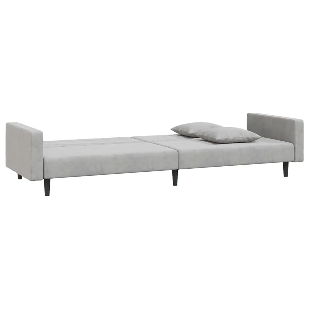 2-Seater Sofa Bed in Grey Velvet