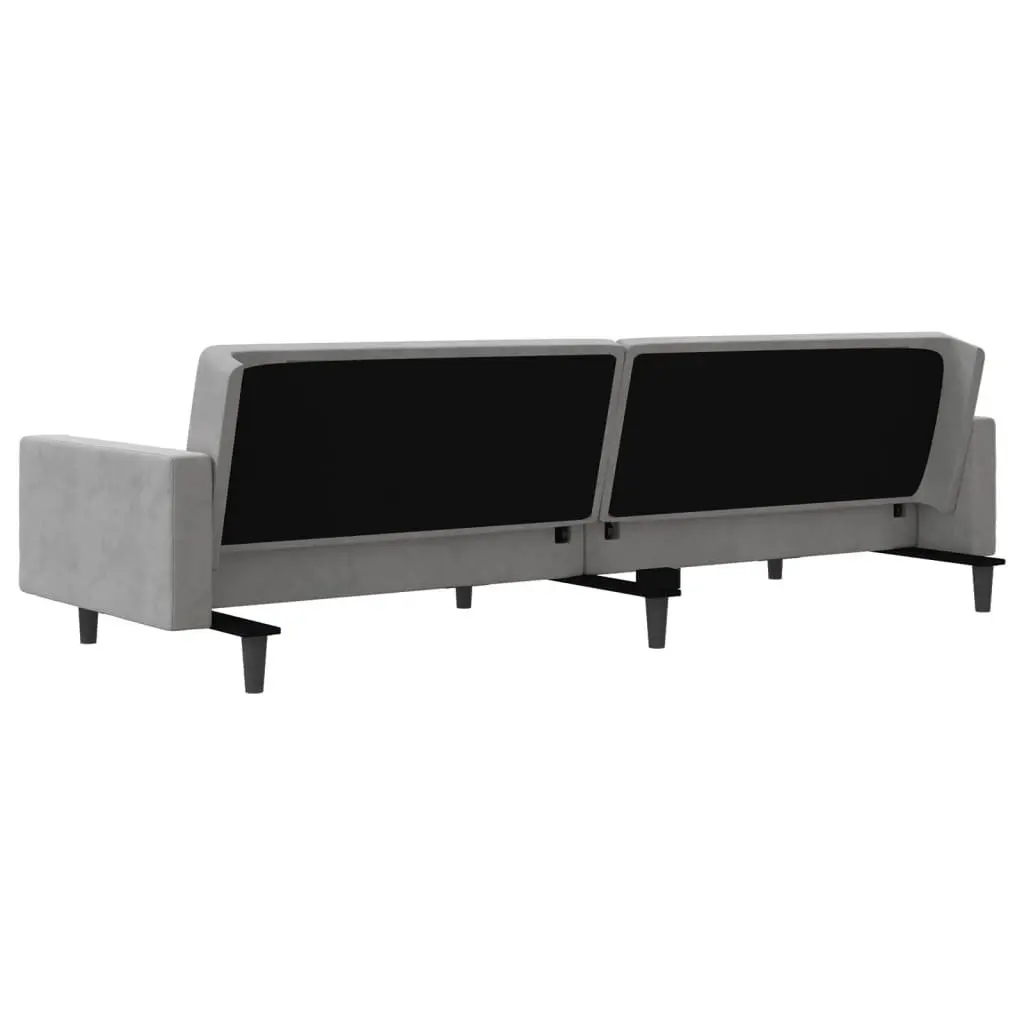 2-Seater Sofa Bed in Grey Velvet
