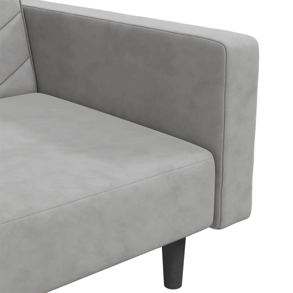 2-Seater Sofa Bed in Grey Velvet