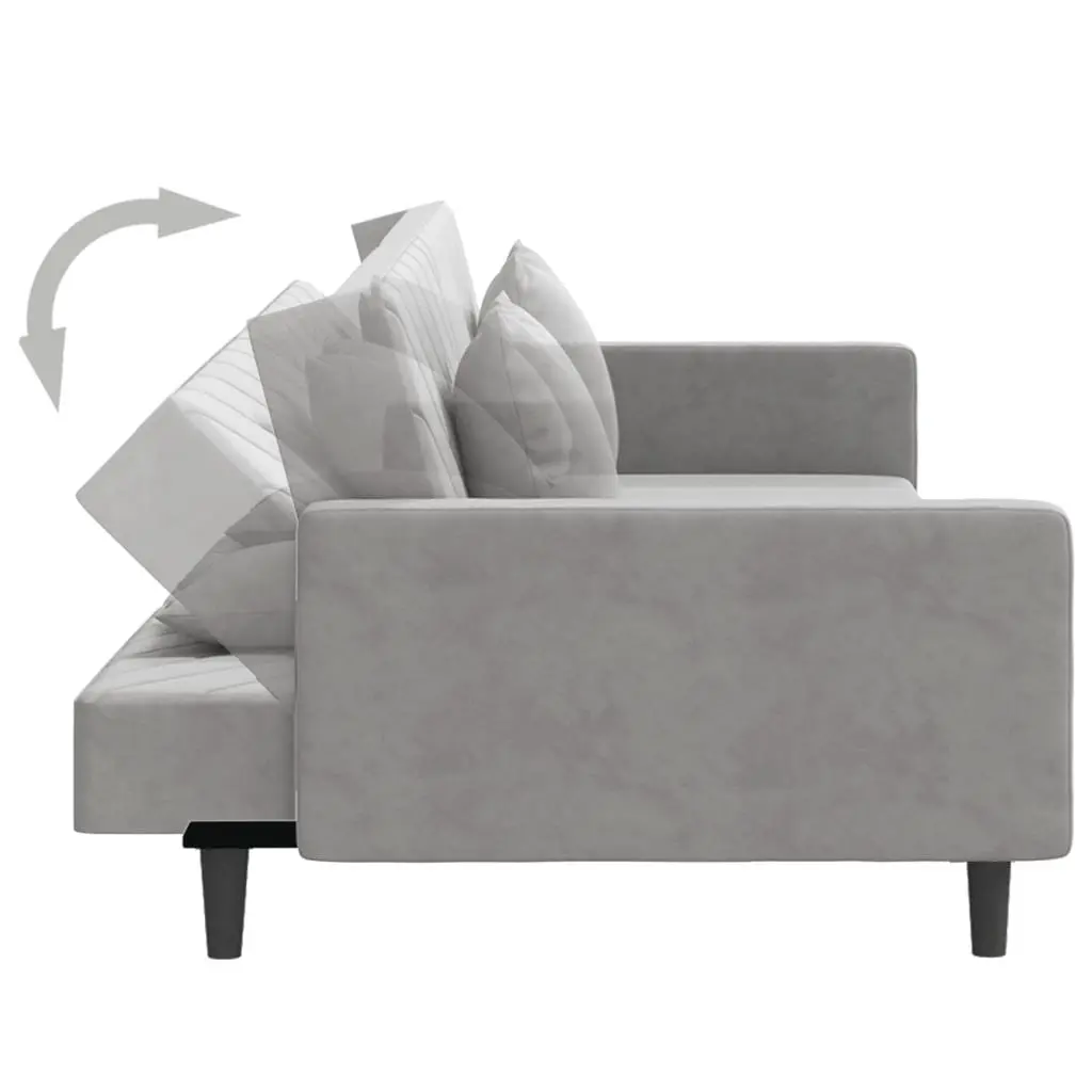 2-Seater Sofa Bed in Grey Velvet