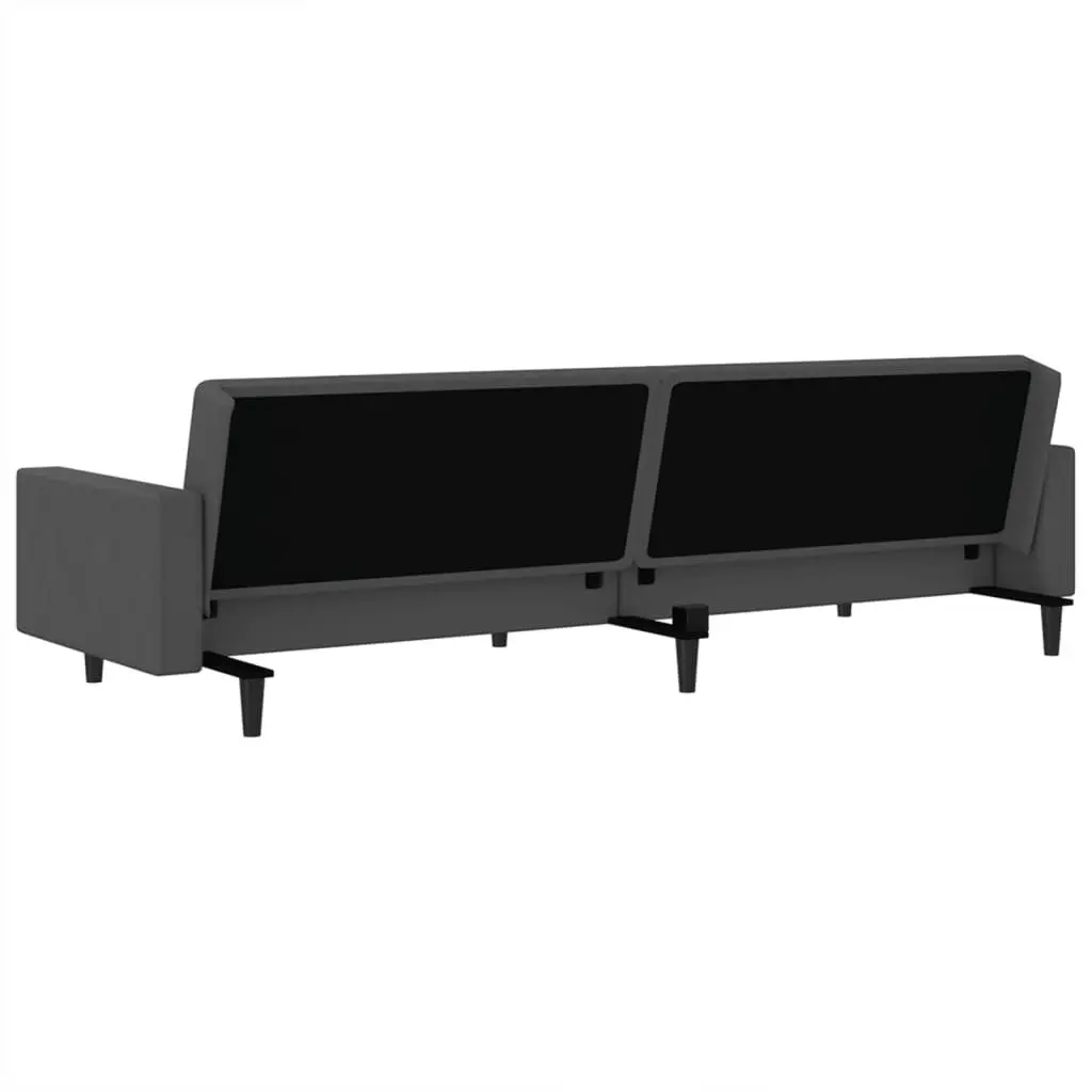 Grey Velvet 2-Seater Convertible Sofa Bed