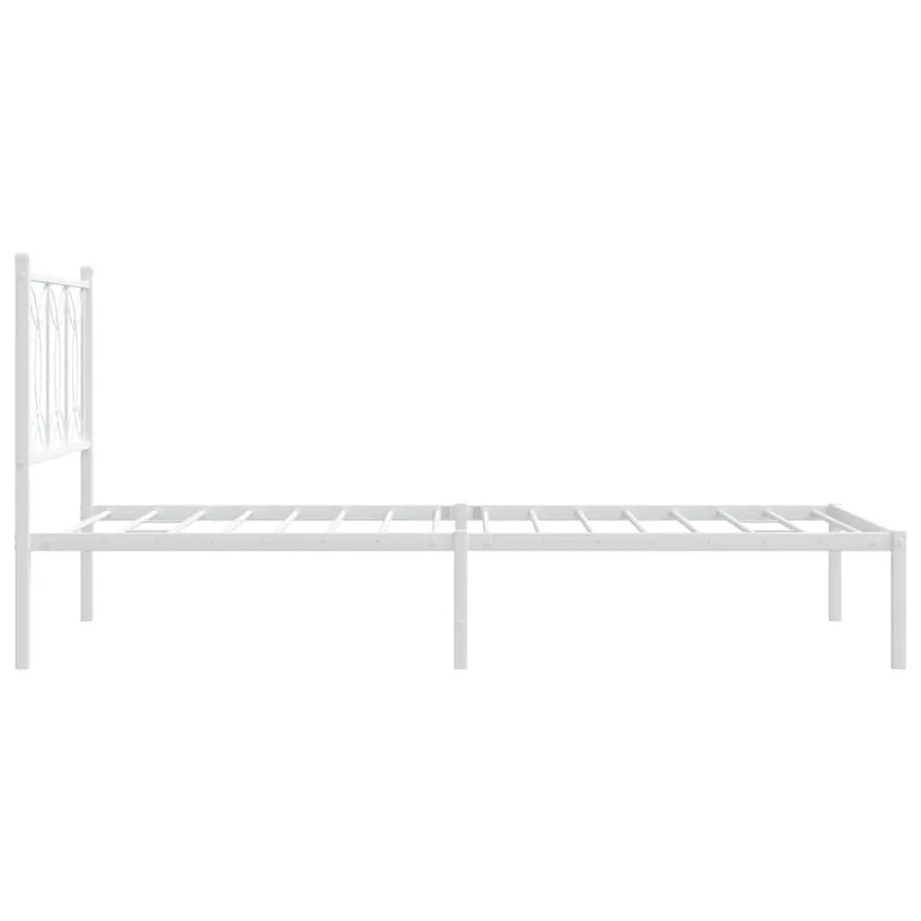 Metal Bed Frame White King Single 107x203 cm Steel with Headboard