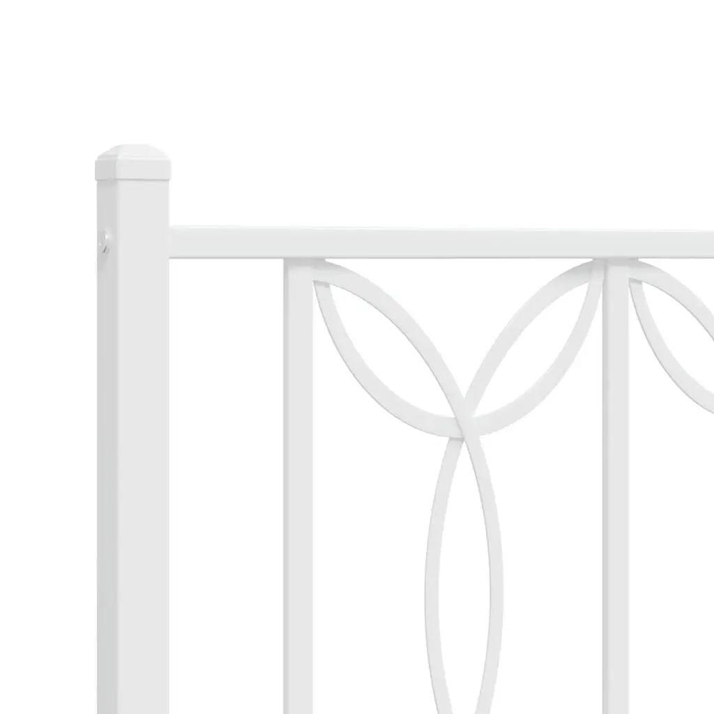 Metal Bed Frame White King Single 107x203 cm Steel with Headboard