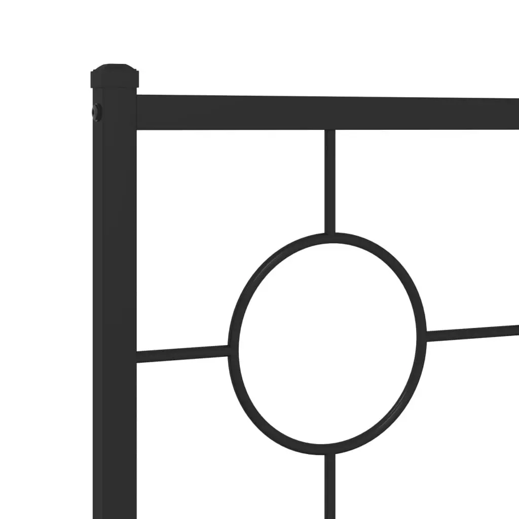 Metal Bed Frame Black 90x190 cm Steel with Headboard and Under-bed Storage Space