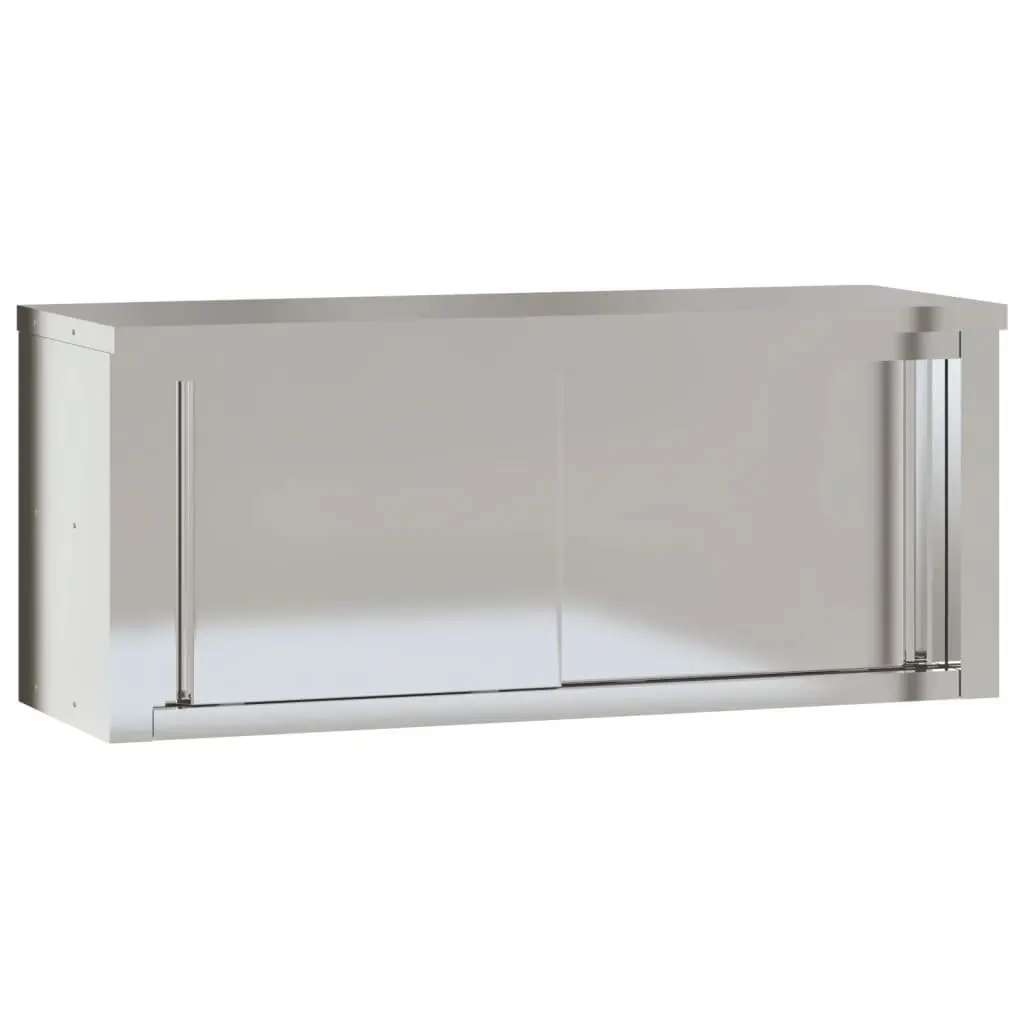 Commercial Kitchen Wall Cabinet Sliding Door Stainless Steel Food Storage