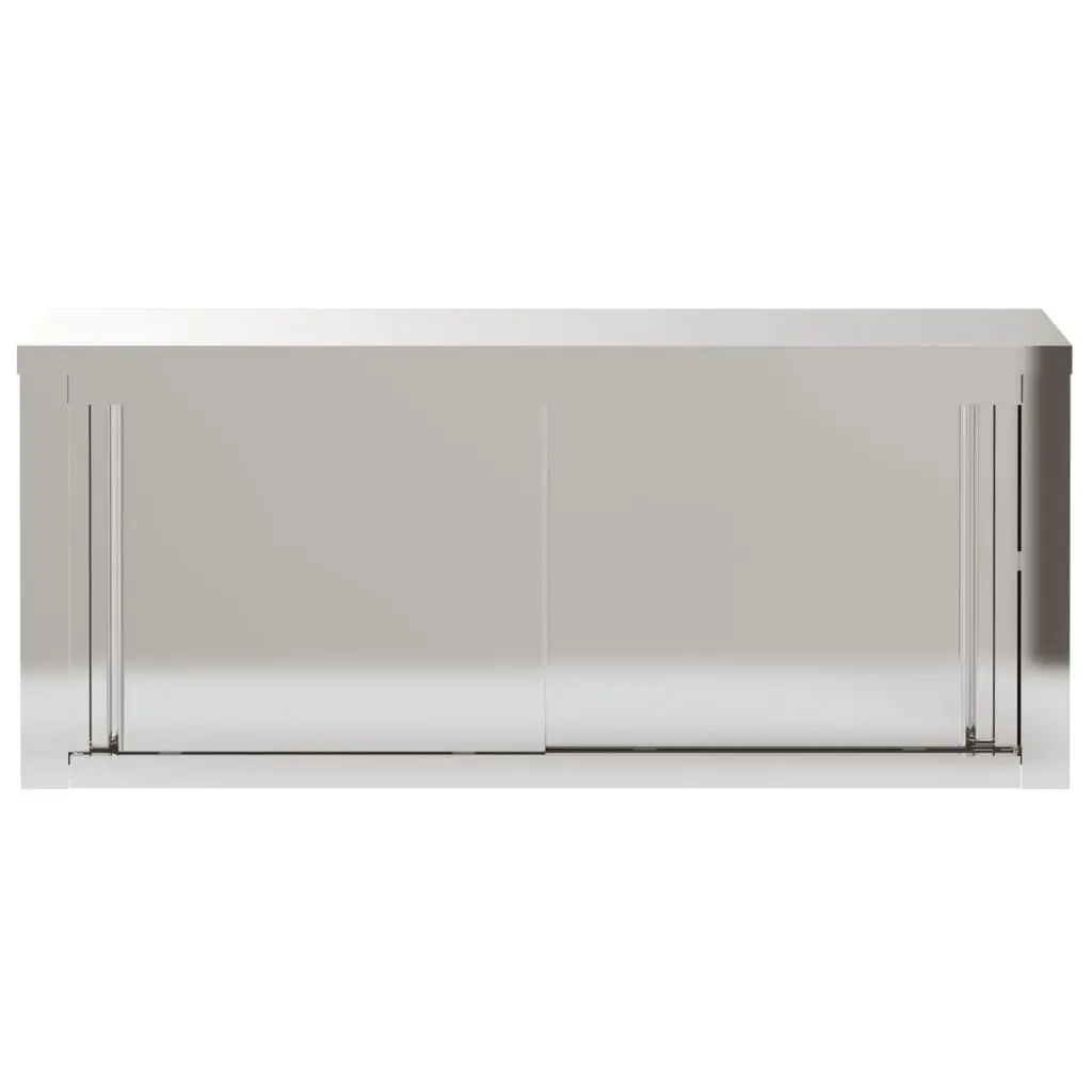 Commercial Kitchen Wall Cabinet Sliding Door Stainless Steel Food Storage