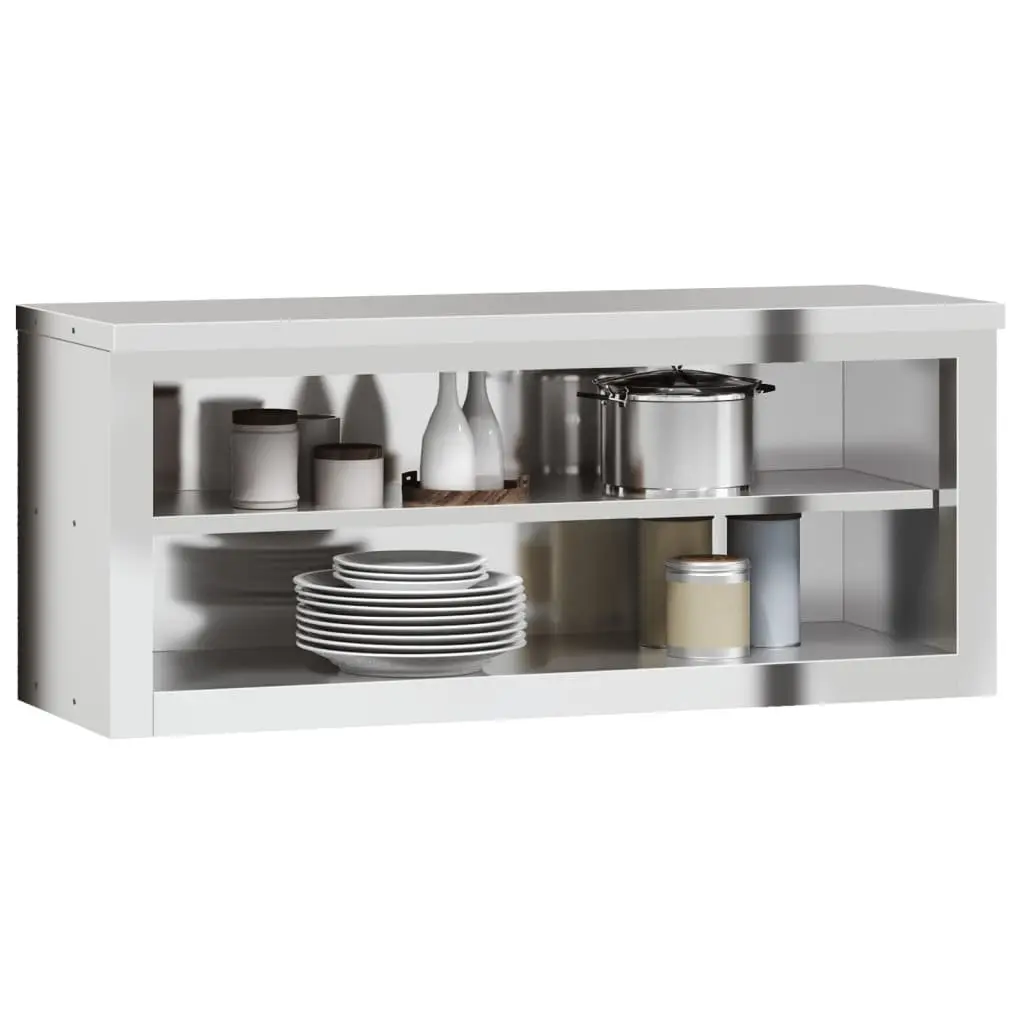 Stainless Steel Wall Mounted Kitchen Cabinet with Shelf Food Storage Commercial