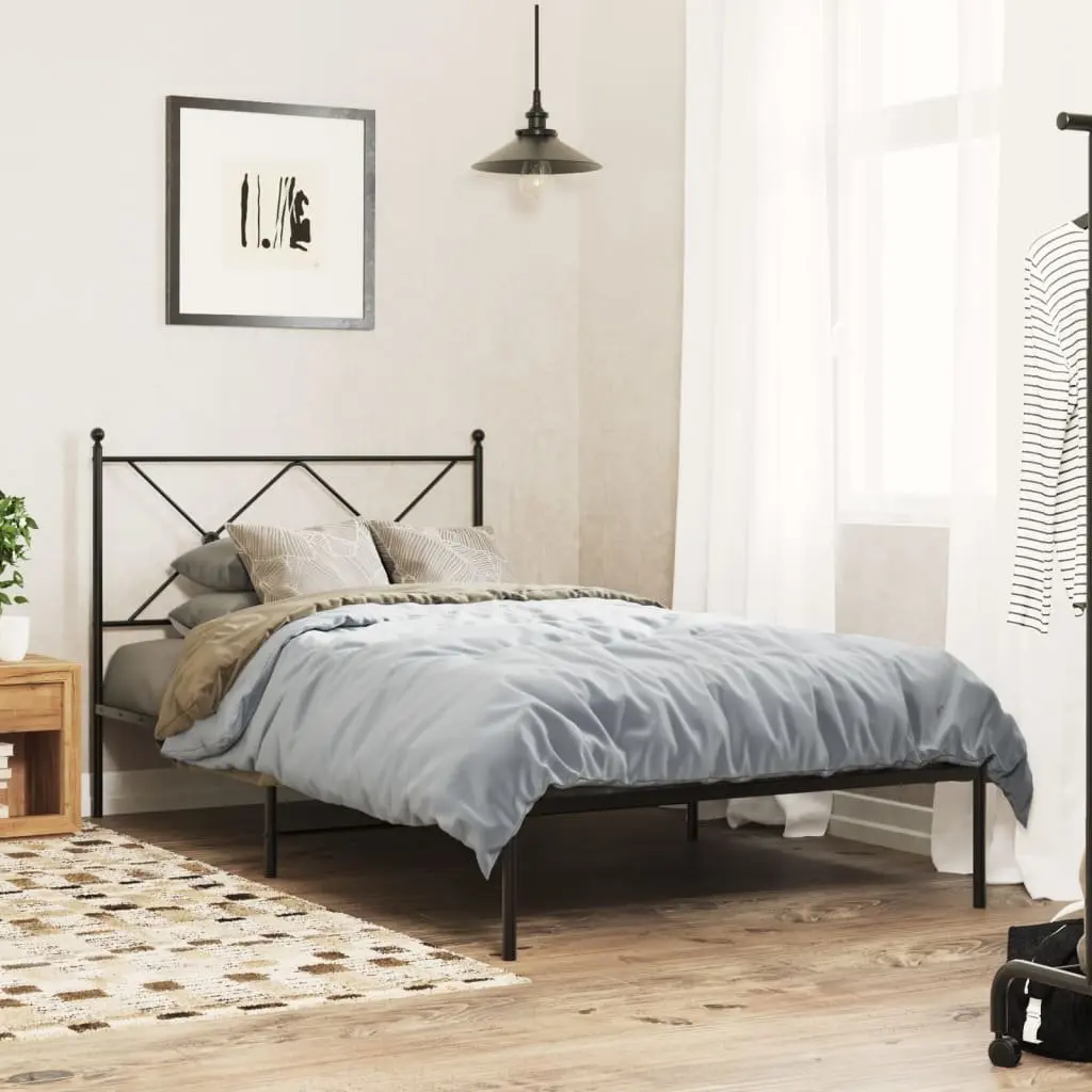 Metal Bed Frame King Single Black 107x203cm Powder-coated Steel